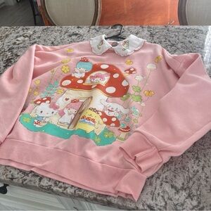 Hello Kitty Pink Graphic Sweater with Collar
